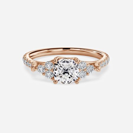 Elizabeth Cushion Three Stone Engagement Ring