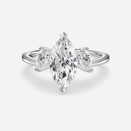 Freya Marquise Three Stone Engagement Ring