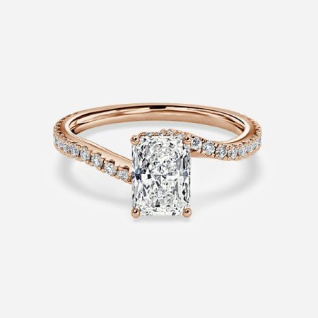 Una Radiant Hidden Halo Engagement Ring