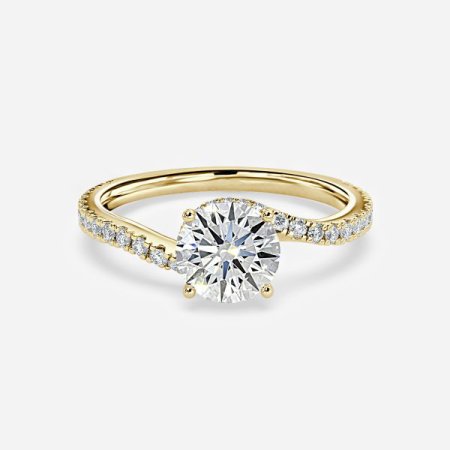 Una Round Hidden Halo Engagement Ring