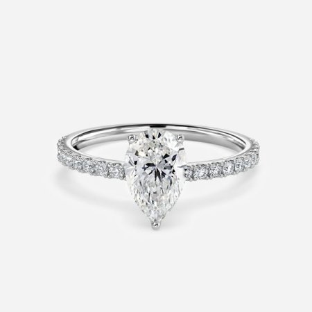 Lepidus Pear Hidden Halo Engagement Ring