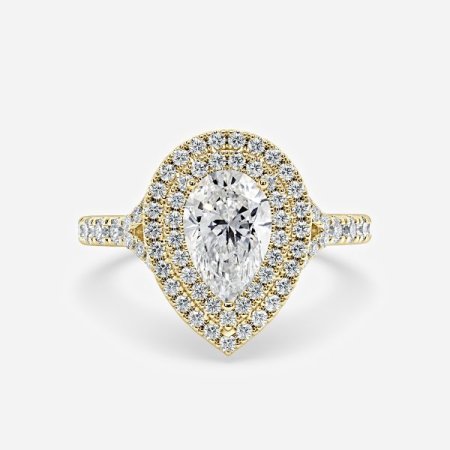 Zina Pear Halo Engagement Ring